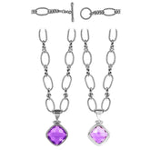 SN-3595-AM Sterling Silver Necklace With Amethyst Q. Jewelry Bali Designs Inc